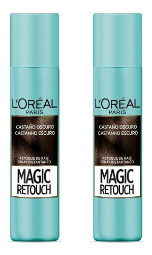 Tinte Retocador Temporal Raíces Canas Castaño Oscuro 2 Pack