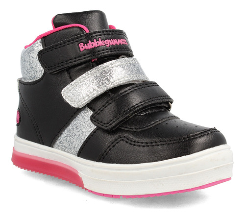 Botín Niña Luces Bubblegummers Neon Negro