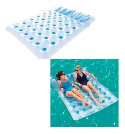 Colchon Inflable Doble Para Piscina 193 X 142 Cm