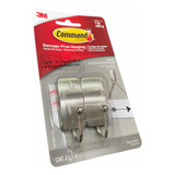 Set 2x Ganchos Chicos Niquel 3m Command S Brushed Hooks 450g