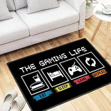 Alfombra Grande  The Gaming Life  Estampado De Controla...