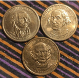 3 Monedas 1 Dolar Martin Van Buren, John Adams Y Washington