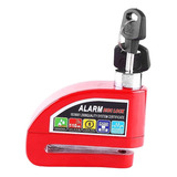 Candado Para Disco De Moto Con Alarma Integrada Rojo