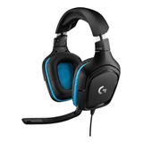 Headset Gamer G432 7.1 Surround Sound Preto Azul Logitech G