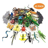 Pacote 43 Fake Bugs Mini Insetos Realistas Brinquedos Insect