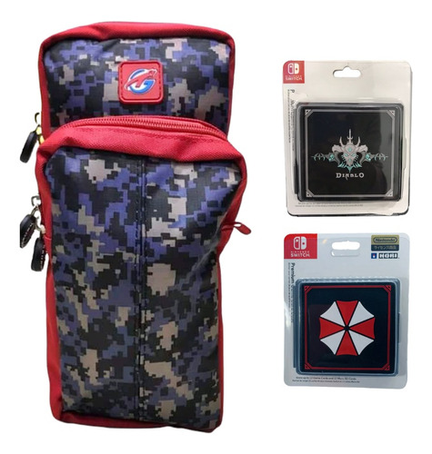 Maleta Riñonera Camuflada + Portajuegos Nintendo Switch