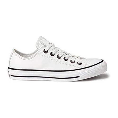 All Star Chuck Taylor Couro Branco- Cano Baixo