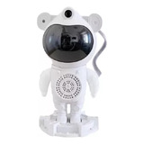 Parlante Proyector De Luces Galaxia Bluetooth Astronauta Estructura Blanco Pantalla Negro 110v