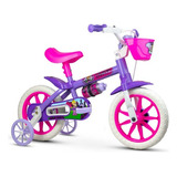 Bicicleta Aro 12 Infantil Fem Nathor Violet Lilas C/rodinhas