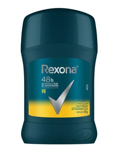 Rexona Men V8 Antitranspirante Masculino En Barra X 50  G