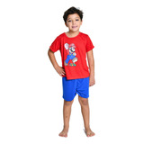 Pijama Infantil Masculino Curto Verão Personagens Promoção