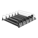 Organizador De Bebidas Para Refrigerador, 5 Filas Negro