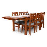 Juego De Comedor Living Mesa Extensible Mas 6 Sillas