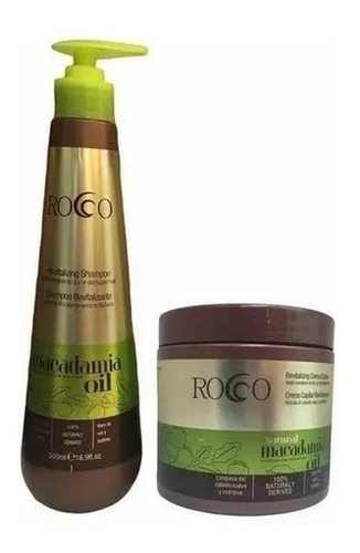 Pack Shampoo + Crema Macadamia Oil Rocco 500ml + Gorro Ducha