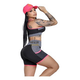 Kit 3 Conjunto De Academia Fitness Feminino Short E Top