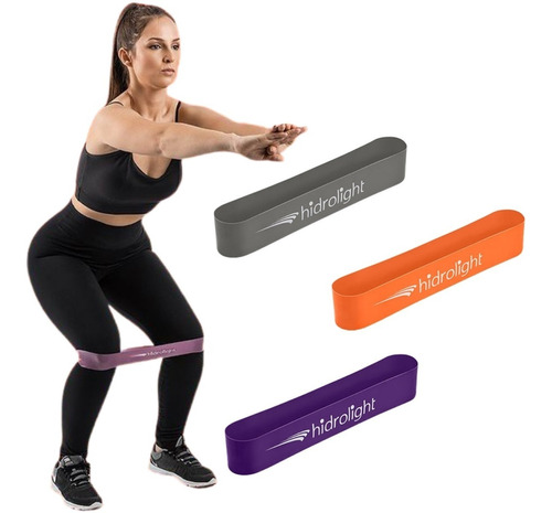 Kit C/3 Mini Band Exercícios Fitness Yoga Pilates Hidrolight
