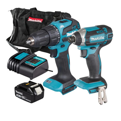 Combo Taladro Rotomartillo Makita Dhp490z 18v 1\u002F2 PuLG. + Atornillador Dtd152z 18v 165 Nm + Batería 3.0ah Cargador Dc18sd Y Maleta 14 PuLG. | Envío gratis