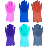 2 Guantes Silicona Esponja Lavaplatos Mascota Cocina Moderno