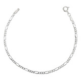 Esclava Pulsera Fígaro 3x1 Hombre Mujer Plata 925 2 Mm