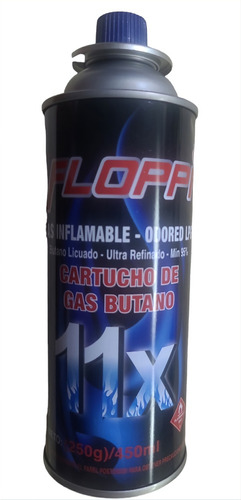 Gas Butano 450ml Tarro Floppi 250g Camping Flambeador X2