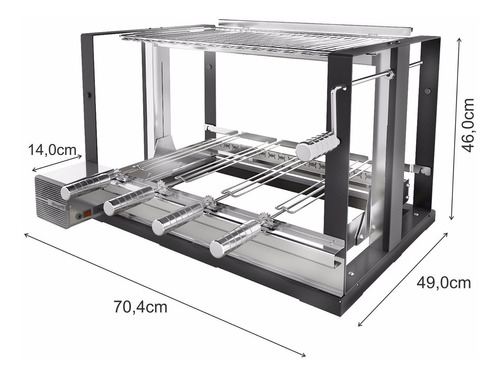 Churrasqueira Elevgrill 704 Sc Giragrill Elevatória C/ Motor