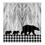 Cortinas De Ducha De Oso Negro Diseño De Animales Bañ...