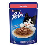 Alimento Felix Para Gato Adulto Sabor Salmón En Sobre De 85g