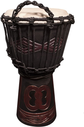 Tribe  S Djembe De Cuerda Con Diseño De Uni  Tallado A...