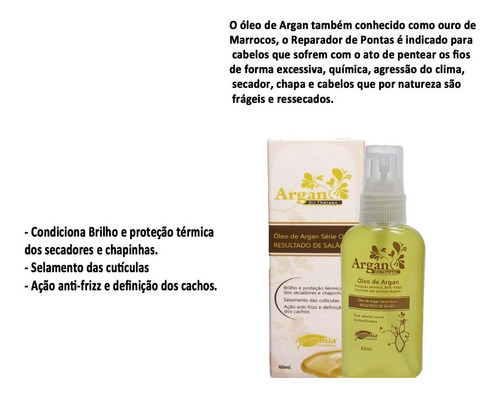 Óleo Capilar De Argan Série Ouro 60ml Alquimia Atacado C/ 12