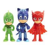 Kit 3 Bonecos Pjmasks Grande Articulados 15cm C/ Luz Led