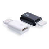 Kit 02 Adaptador Plug Micro Usb P/ iPhone 5 6 7 8 X iPad