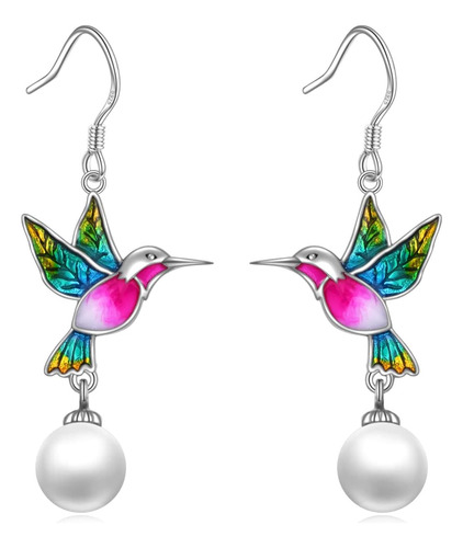 Pendientes De Colibrí Regalos Para Ella Mujer Plata De Ley