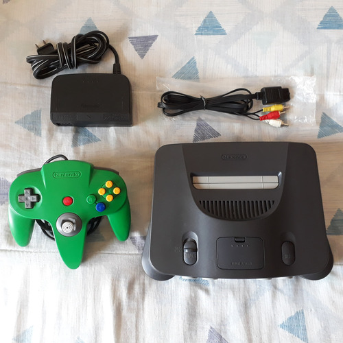 Nintendo 64 - Console Nacional + 01 Controle Verde + 01 Cabo Av + 01 Fonte 110w