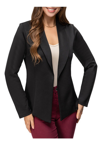 Fashionspark Chamarra Blazer Cárdigan Cuello Pico Para Mujer