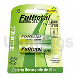 2 Bateria Pila 14500 3,7v 800 Mah Aa Recargable Litio S/t Ft