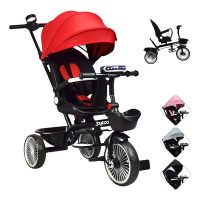 Triciclo Para Niños Asiento Giratorio Reclinable Luz Sonido Color Rojo Joykoo | Envío gratis