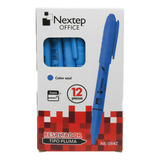Marcatextos Nextep Ne-084z Color Azul Tipo Pluma 12 Piezas