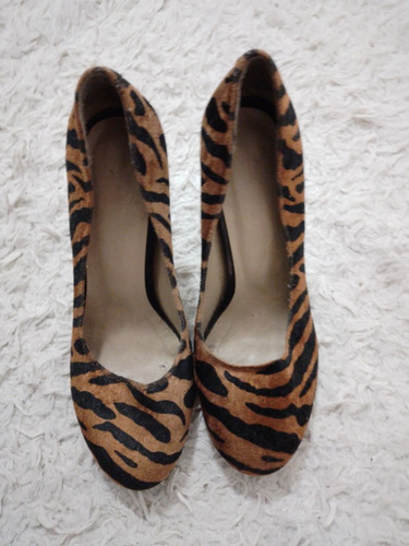 Scarpin Camurça Animal Print 