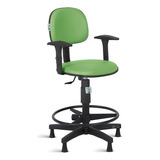 Cadeira Caixa Alta Balcao Secretaria C/ Braco Rv Verde
