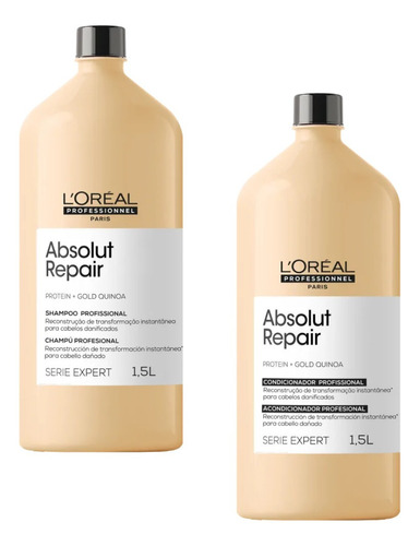  Shampoo E Condicionador 1,5l Loreal Absolut Repair Gold