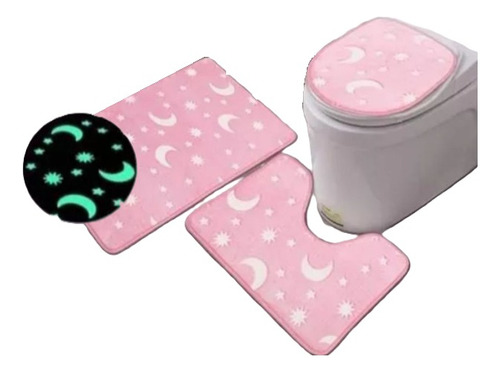 Oferta!! Set Para Baño Luminoso 3 Piezas Plush  Rosa Diseños