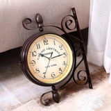 Lazhu Iron Wall Clock Double-sided Retro Wall Clock