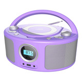 Reproductor Portatil Wiithink Bluetooth/radio/cd/usb, Lila
