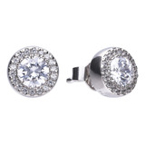 Diamonfire Aretes Broqueles Enmarcados Con Piedras Alrededor