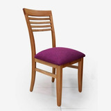 Silla Madera Guatambu Tapizada Chenille Comedor Con Lustre