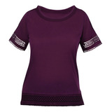 989-74 Blusa Dama Mujer Uva Con Escote