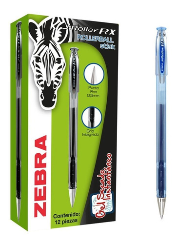 Bolígrafo J-rollerball Stick Medio Zebra Caja 12 Piezas Azul