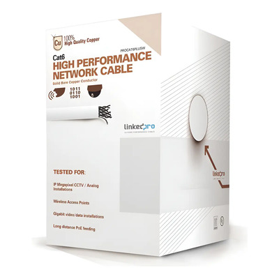 Bobina Cable UTP Cat 6 305m Linkedpro Interior 100% Cobre | Envío gratis