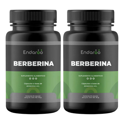 Berberina 500 mg 60 Cápsulas Vegetales Sin Sabor Endaroo Pack 2 Frascos | Meses sin interés
