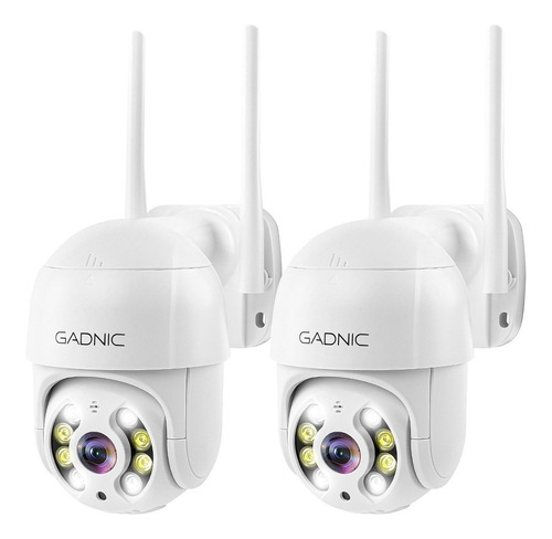 Kit X2 Cámaras De Seguridad Wifi Gadnic Hd 1080p Motorizada Color Blanco